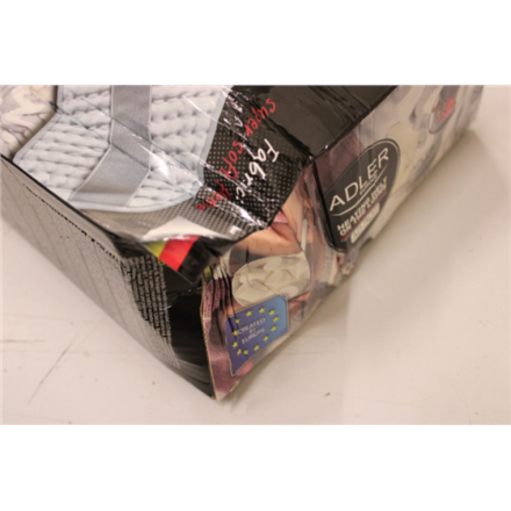 SALE OUT. Adler AD 7437 Heating belt on the loins, Grey , Adler , Heating belt on he loins , AD 7437 , Number of heating levels 4 , Number of persons 1 , Remote control , 100 W , Light Grey , DAMAGE PACKAGING