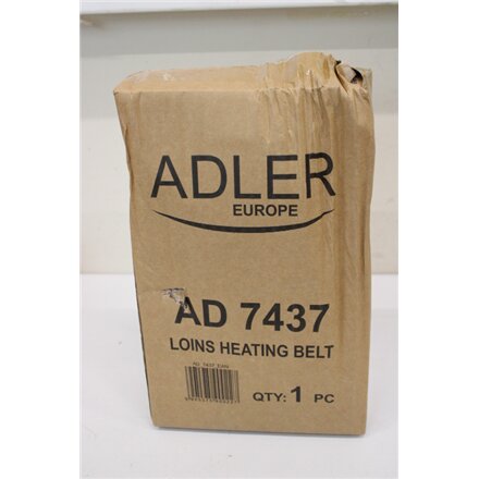 SALE OUT. Adler AD 7437 Heating belt on the loins, Grey , Adler , Heating belt on he loins , AD 7437 , Number of heating levels 4 , Number of persons 1 , Remote control , 100 W , Light Grey , DAMAGE PACKAGING