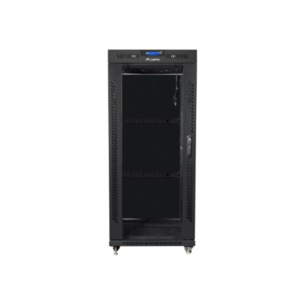 Lanberg , Rack cabinet 19 free-standing 27U/600x800 (flat pack) with glass door, LCD , FF01-6827-12BL , Black