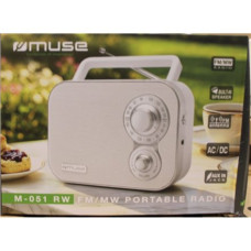 SALE OUT. Muse M-051RW Portable Radio , Muse Portable Radio , M-051RW , AUX in , White , DAMAGED PACKAGING