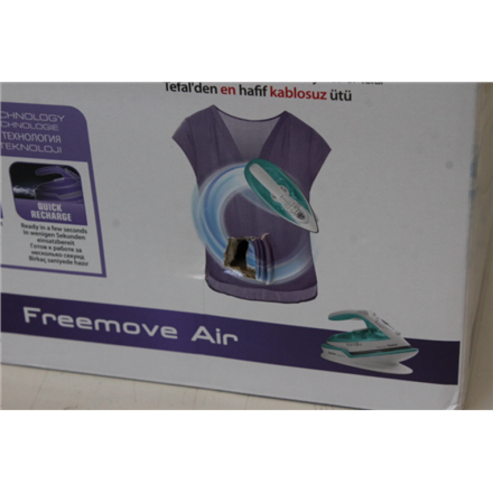 SALE OUT. Tefal FV6520E0 Freemove Air Wireless Steam Iron, Water tank 0.25l, Continuous Steam 25g, 2400W, 115g Steam Boost, Cordless technol , TEFAL , Freemove Air Wireless Steam Iron , FV6520 , Steam Iron , 2400 W , Water tank capacity 250 ml , Continuou