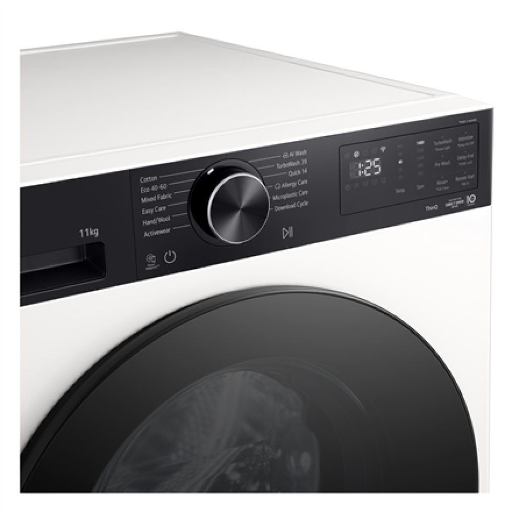 LG Washing machine , F4X5011THB , Energy efficiency class A , Front loading , Washing capacity 11 kg , 1400 RPM , Depth 57 cm , Width 60 cm , Display , LED , Steam function , Direct drive , Wi-Fi , White