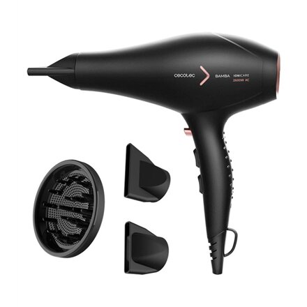 Cecotec Hair Dryer , Ionicare 5350 Powershine Fire , 2600 W , Number of temperature settings 3 , Ionic function , Diffuser nozzle , Black