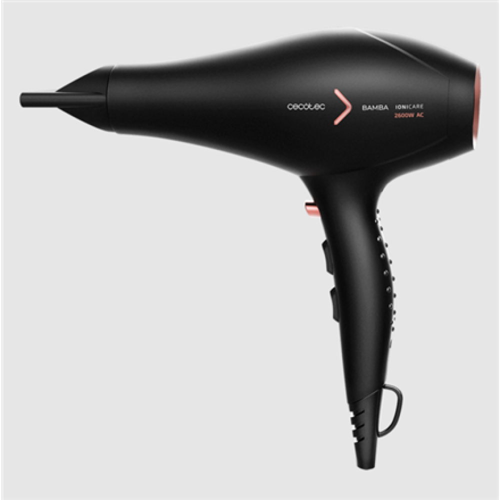 Cecotec Hair Dryer , Ionicare 5350 Powershine Fire , 2600 W , Number of temperature settings 3 , Ionic function , Diffuser nozzle , Black