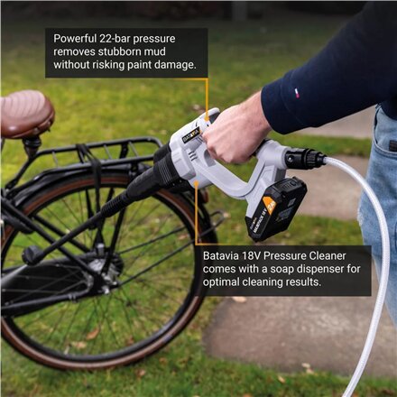 Batavia B.V. , Nexxforce Cordless Pressure Cleaner, Without battery and charger - 18V , 22 bar , 120 l/h