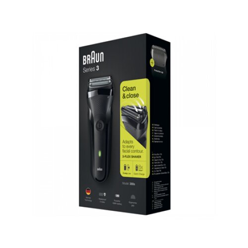 Braun , Shaver , 300s 3-Flex Series 3 , Operating time (max) 20 min , NiMH , Black