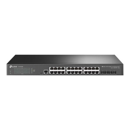 TP-LINK , 24-Port 10/100/1000Mbps Desktop Network Switch , SG3428X , Managed L2+ , Rackmountable , SFP+ ports quantity 4 , Power supply type External