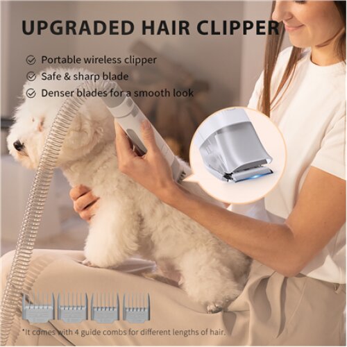 PETKIT , Air Clipper Pet Grooming Vacuum Kit 5in1 , LM4 , Grey/White