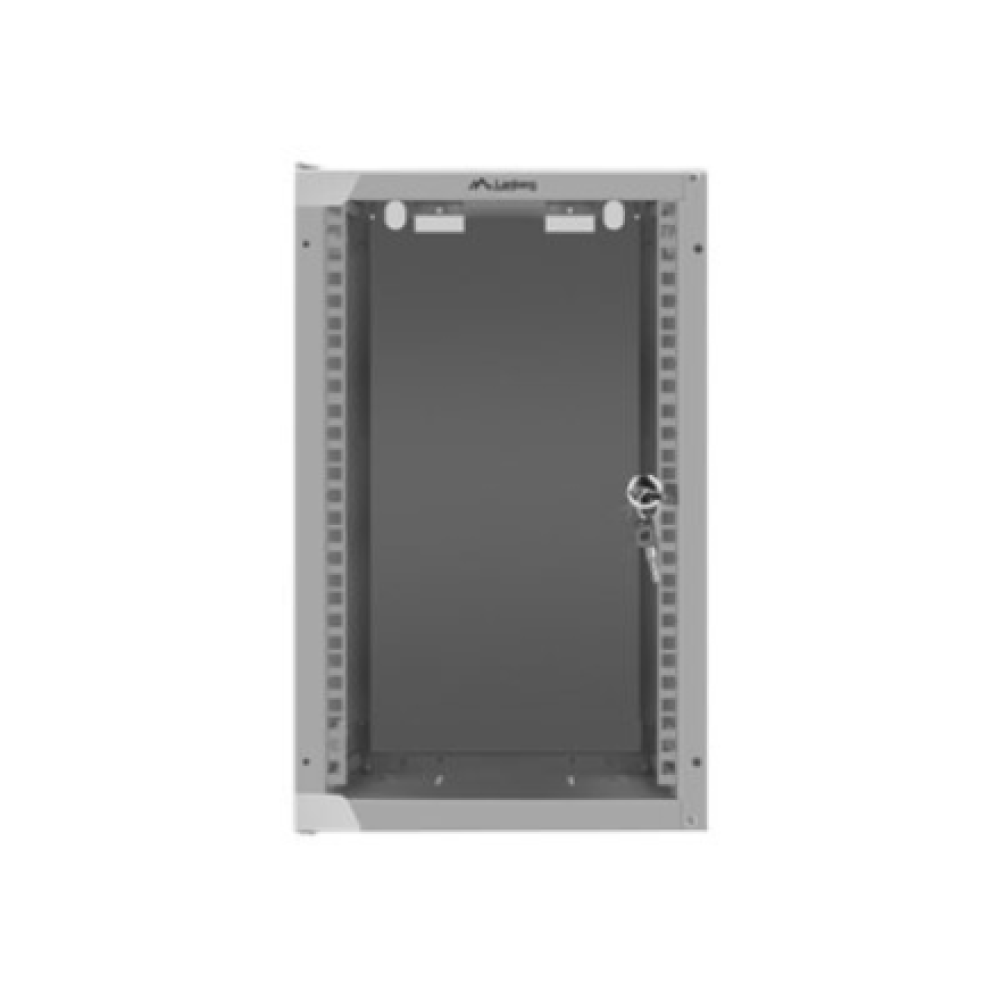 Lanberg Rack cabinet 10 wall-mount 9U/280x310 (flat pack) with glass door , WF10-2309-10S , Gray