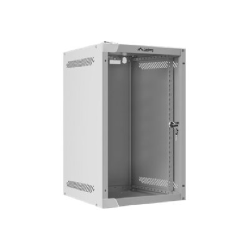 Lanberg Rack cabinet 10 wall-mount 9U/280x310 (flat pack) with glass door , WF10-2309-10S , Gray