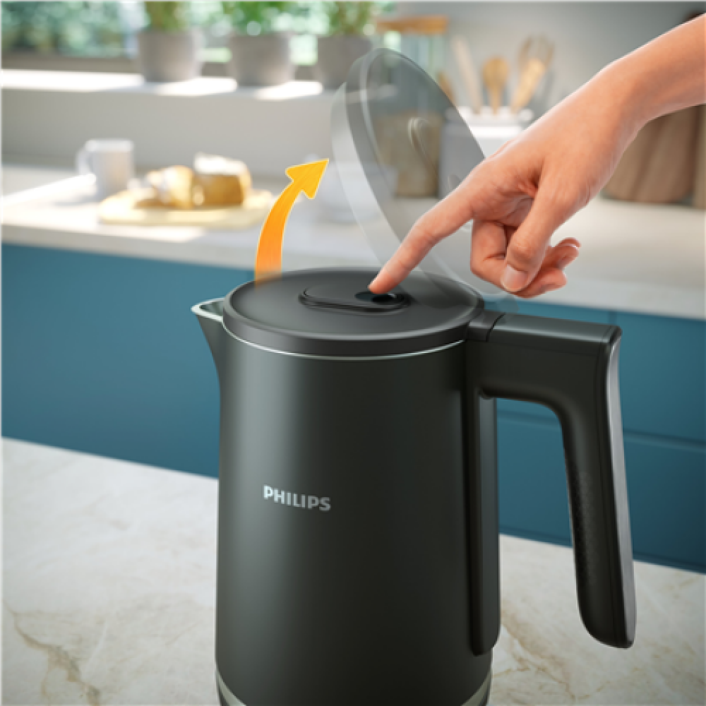 Philips Double Walled Kettle , HD9395/90 , Electric , 2200 W , 1.7 L , Stainless steel/Plastic , 360° rotational base , Black