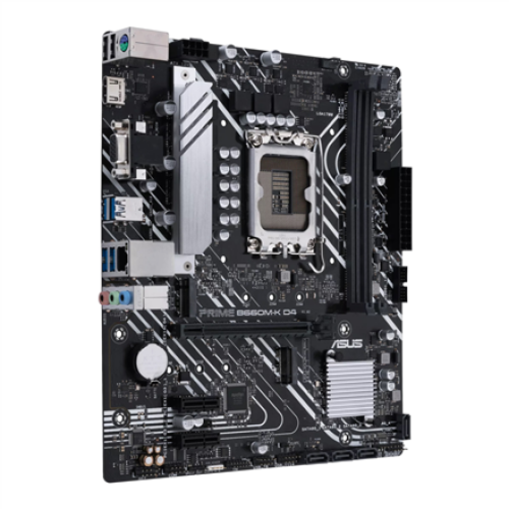 Asus PRIME B660M-K D4 Processor family Intel Processor socket LGA1700 DDR4 DIMM Memory slots 2 Supported hard disk drive interfaces SATA, M.2 Number of SATA connectors 4 Chipset Intel B660 microATX