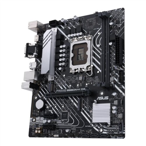 Asus PRIME B660M-K D4 Processor family Intel Processor socket LGA1700 DDR4 DIMM Memory slots 2 Supported hard disk drive interfaces SATA, M.2 Number of SATA connectors 4 Chipset Intel B660 microATX
