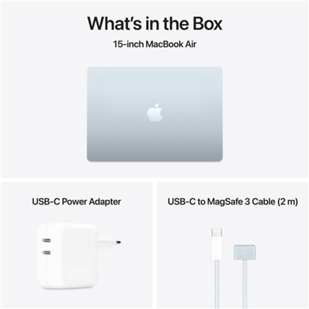 MacBook , Apple Air , Sky Blue , 15 , 2880 x 1864 pixels , Apple M4 , 16 GB , Solid-state drive capacity 256 GB , Apple M4 chip 10-core CPU/10-core GPU , macOS , 802.11b , Keyboard language Russian , Keyboard backlit