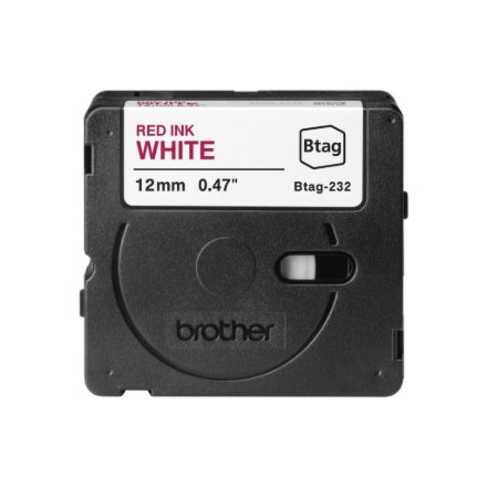 Brother BTAG-232 , Red on White , Btag