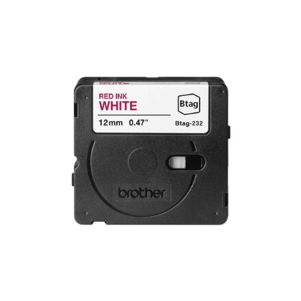 Brother BTAG-232 , Red on White , Btag