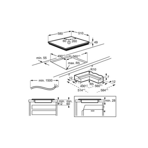Sourcing AEG IKE64441IB Induction hob Number of burners/cooking zones 4 Touch Timer Black