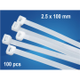 Logilink Cable tie set 100 pcs in polybag, length: 100 x 2.5mm White