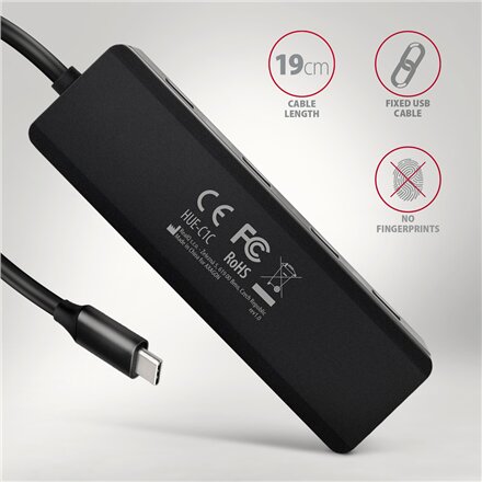 AXAGON Travel four-port USB-C 5Gbps hub , HUE-C1C
