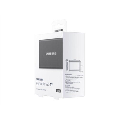 Portable SSD , T7 , 2000 GB , USB 3.2 , Gray