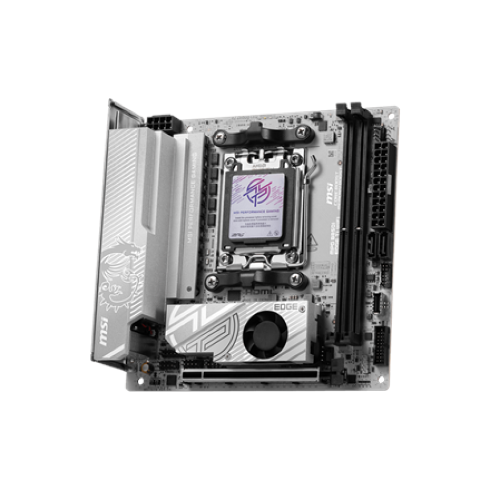 MSI MPG B850I EDGE TI WIFI , Processor family AMD B850 , Processor socket AM5 , DDR5 , Supported hard disk drive interfaces SATA, M.2 , Number of SATA connectors 2
