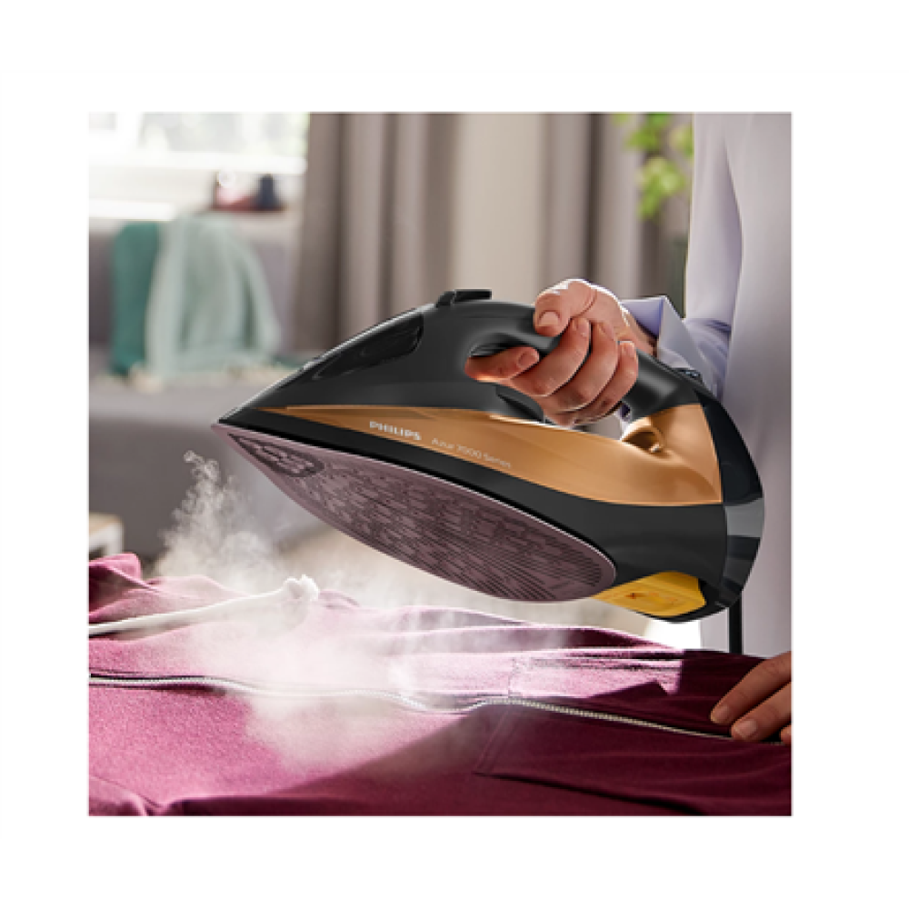 Philips DST7040/80 7000 series , Steam Iron , 2800 W , Water tank capacity 300 ml , Continuous steam 50 g/min , Steam boost performance 250 g/min , Black/Gold