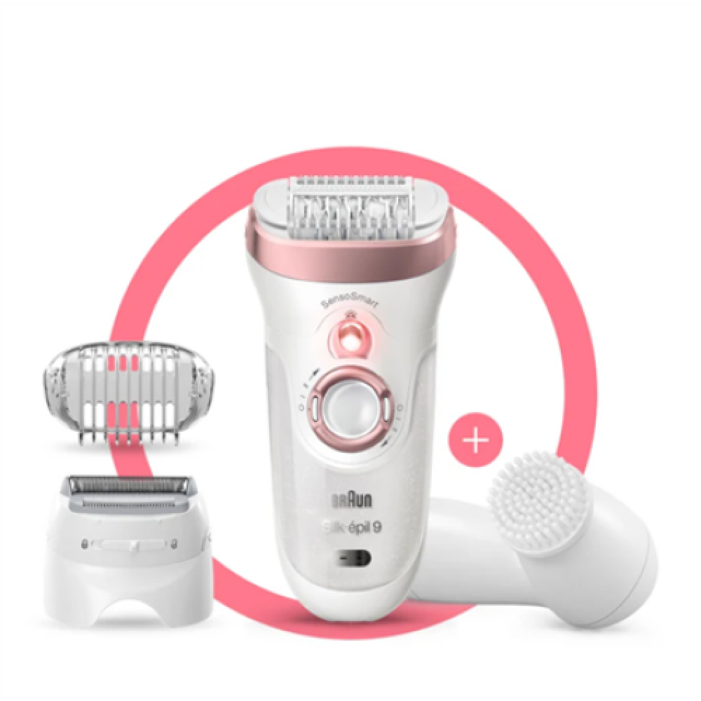 Braun , Silk-épil SensoSmartTM 9-855 , Epilator , Number of power levels 2 , Wet & Dry , White/Pink