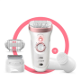 Braun , Silk-épil SensoSmartTM 9-855 , Epilator , Number of power levels 2 , Wet & Dry , White/Pink