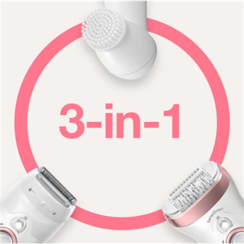 Braun , Silk-épil SensoSmartTM 9-855 , Epilator , Number of power levels 2 , Wet & Dry , White/Pink