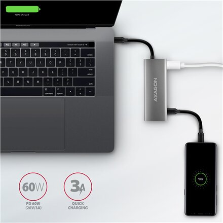 AXAGON Multi-port USB-C 10Gbps hub, 13cm , HMC-5G21