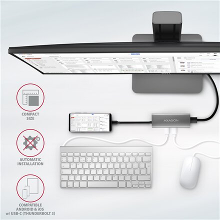 AXAGON Multi-port USB-C 10Gbps hub, 13cm , HMC-5G21