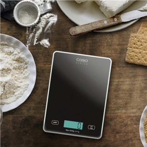 Caso , Kitchen scale , Slim , Maximum weight (capacity) 5 kg , Graduation 1 g , Black