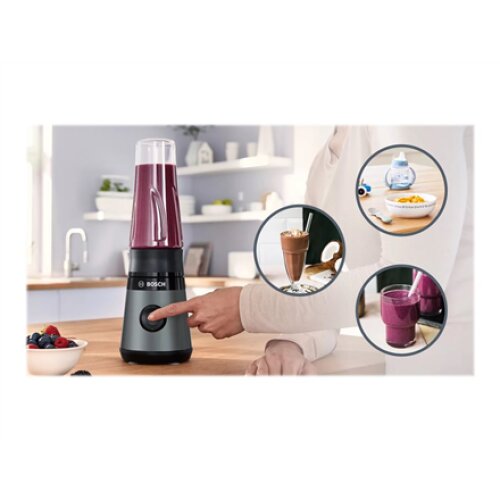 Bosch , VitaPower ToGo Smoothie Maker , MMB2111S , Tabletop , 450 W , Jar material Tritan , Jar capacity 0.6 L , Ice crushing , Silver