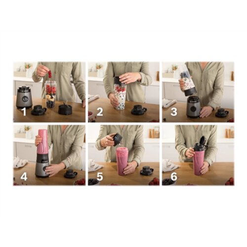 Bosch , VitaPower ToGo Smoothie Maker , MMB2111S , Tabletop , 450 W , Jar material Tritan , Jar capacity 0.6 L , Ice crushing , Silver