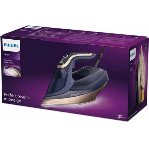 Philips , DST8020/20 Azur 8000 Series , Steam Iron , 3000 W , Water tank capacity 300 ml , Continuous steam 55 g/min , Light blue