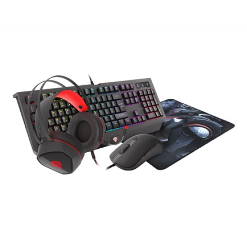 GENESIS COMBO set 4in1 cobalt 330 rgb keyboard + mouse +headphones + mousepad, us layout , Genesis , Wired , On-Ear , COMBO set 4in1 cobalt 330