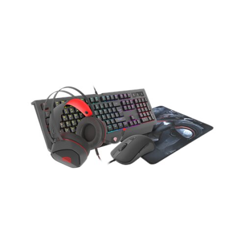 GENESIS COMBO set 4in1 cobalt 330 rgb keyboard + mouse +headphones + mousepad, us layout , Genesis , Wired , On-Ear , COMBO set 4in1 cobalt 330