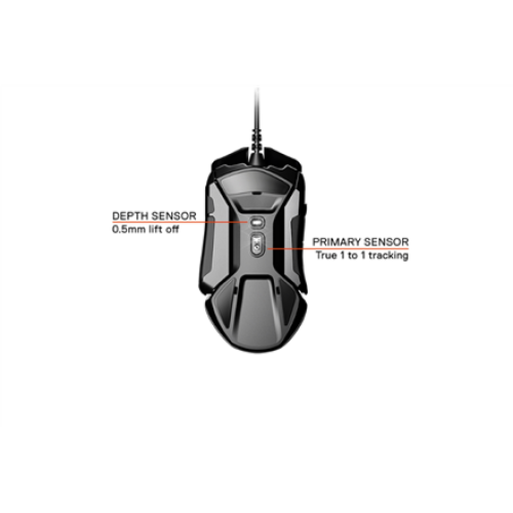 SteelSeries Rival 600 Gaming Mouse SteelSeries Gaming mouse, RGB LED light, Dual system: 1st - TrueMove 3 Optical Sensor 100-12000CPI; 2nd - Optical Depth Sensor;