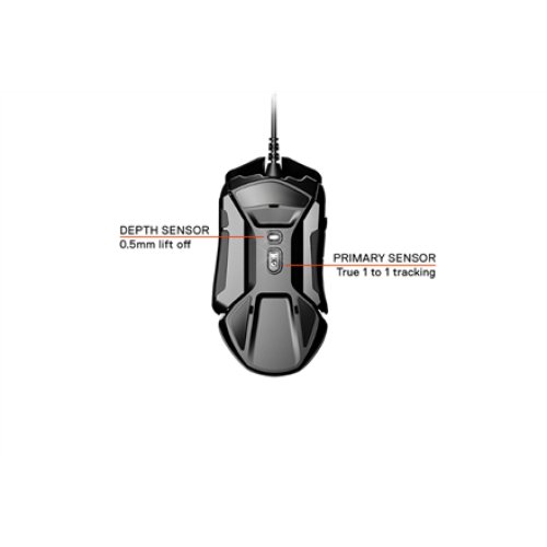 SteelSeries Rival 600 Gaming Mouse SteelSeries Gaming mouse, RGB LED light, Dual system: 1st - TrueMove 3 Optical Sensor 100-12000CPI; 2nd - Optical Depth Sensor;