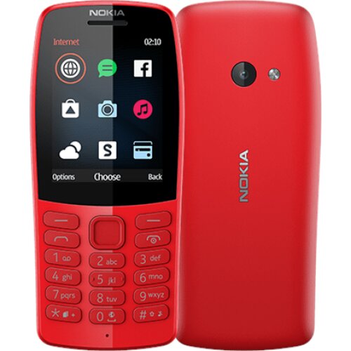 Nokia , 210 , Red , 2.4 , TFT , 16 MB , N/A MB , Dual SIM , Bluetooth , 3.0 , USB version microUSB , Main camera 0.3 MP , 1020 mAh