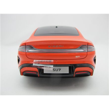 Xiaomi SU7 1:18 Die-cast Model Car , Lava Orange , Zinc alloy, ABS, SAN and PVC