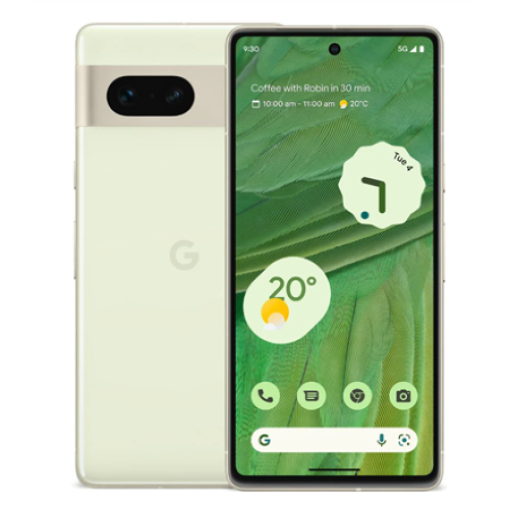 google , Pixel 7 , Lemongrass , 6.3 , AMOLED , Google Tensor G2 (5 nm) , Internal RAM 8 GB , 128 GB , Dual SIM , Nano-SIM , 4G , 5G , Main camera 50+12 MP , Secondary camera 10.8 MP , Android , 13 , 4355 mAh