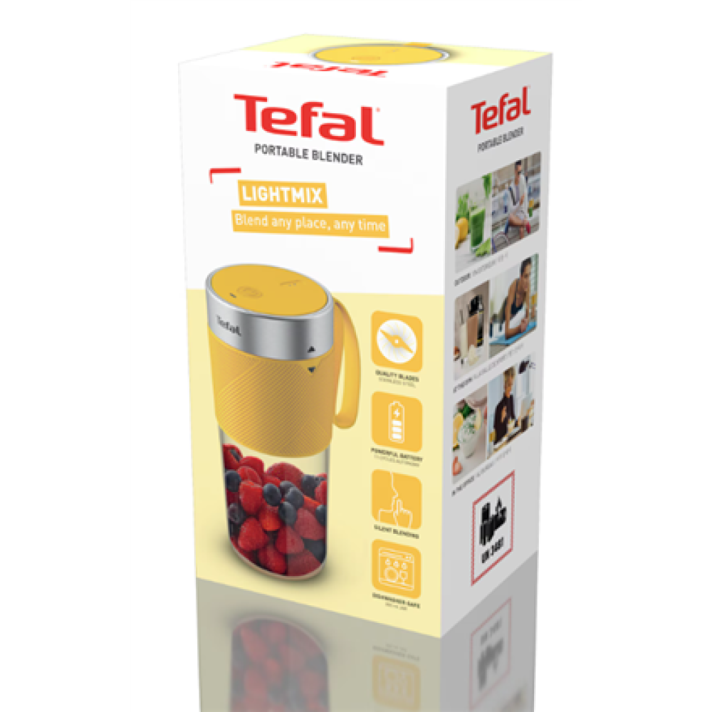 TEFAL , Blender , BL1C0230 LightMix On the Go , Tabletop , Jar material Tritan , Jar capacity 0.3 L , Yellow/Transparent