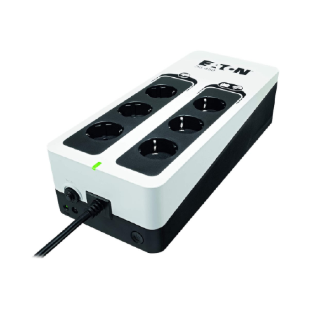 Eaton 3S Gen2 UPS DIN, 450 VA, 270 W, Input: Schuko, Outputs: (3) Schuko, (3) Schuko surge only, Tower , 3S450D