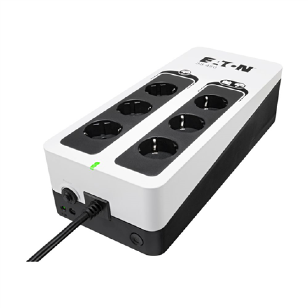 Eaton 3S Gen2 UPS DIN, 450 VA, 270 W, Input: Schuko, Outputs: (3) Schuko, (3) Schuko surge only, Tower , 3S450D