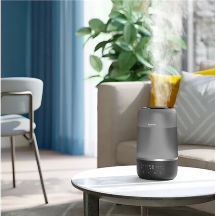 Philips , Humidifier , HU1510/03 Series 1000 , 19.6 W , Water tank capacity 3 L , Suitable for rooms up to 41 m² , Ultrasonic , Humidification capacity 275 ml/hr , Grey/Silver