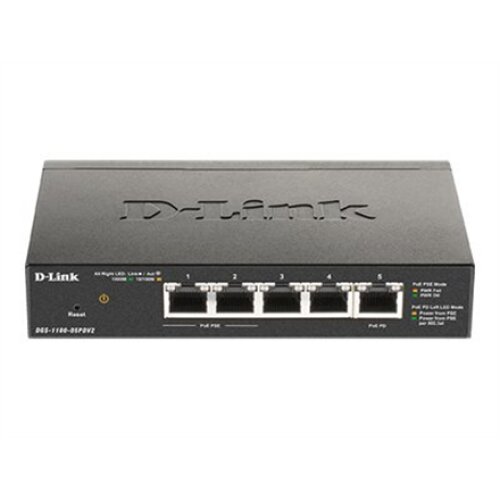 D-Link , 5-Port Gigabit PoE Smart Managed Switch and PoE Extender , DGS-1100-05PDV2 , Web managed , Desktop , Power supply type External