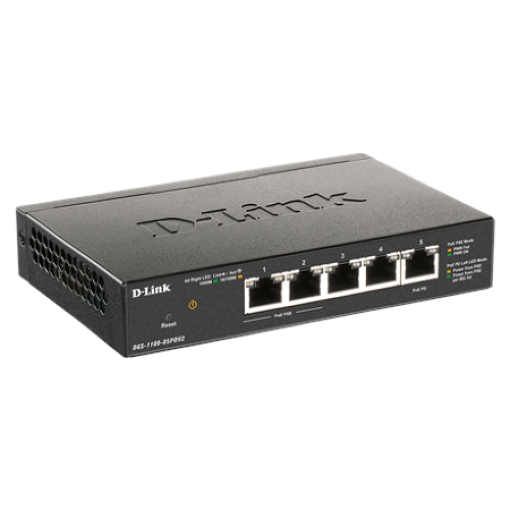 D-Link , 5-Port Gigabit PoE Smart Managed Switch and PoE Extender , DGS-1100-05PDV2 , Web managed , Desktop , Power supply type External