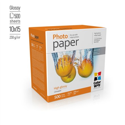 ColorWay Photo Paper, 500 sheets , High Glossy , 230 g/m² , 10x15