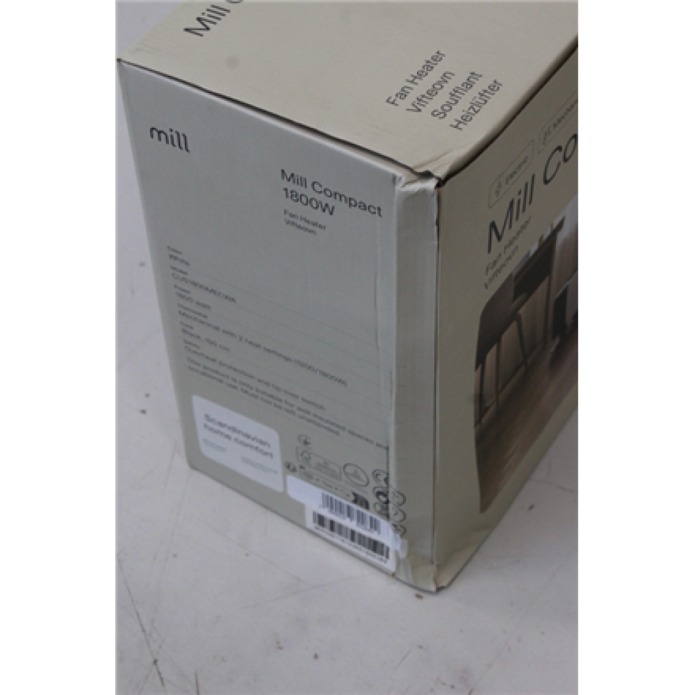 SALE OUT. Mill , PTC Fan Heater , CUS1800MECWA , Fan heater , Number of power levels 2 , Suitable for rooms up to 10-30 m² , DAMAGED PACKAGING , White/Black , 1800 W